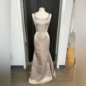 Lazaro Amy 32322 Champagne Satin Gown